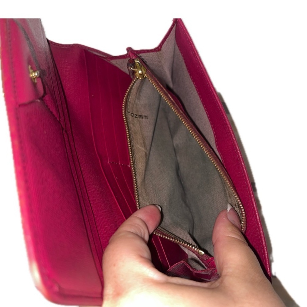 Fendi Women’s Leather Crayons Continental Wallet, Fuschia Pink - Picture 7 of 16